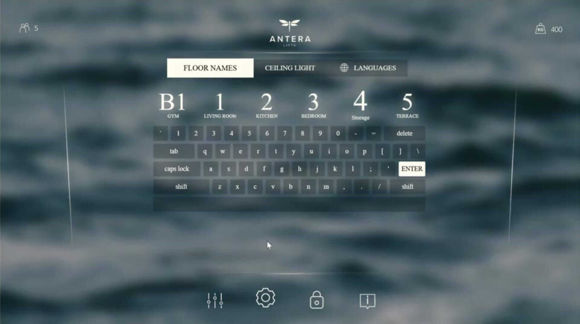 Floor name Changed Ceiling Light Languages
